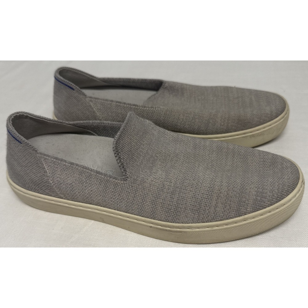 Womens Rothy's The Original Slip On Sneaker Light Gray Knit Loafer Size 9
